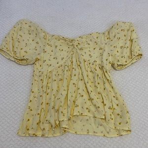 Yellow Floral American Eagle Top